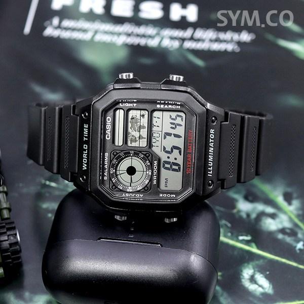 Casio Square Digital Soldier Army Military Wristwatch