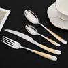 16Pcs Dinnerware Sliver Stainless Steel Cutlery Gold Plated Western Tableware Dinner Set Mirror Knife Fork Spoon Dishwasher Safe