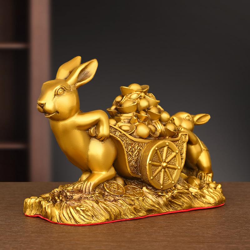 Süs Saf Bakır Bereket Zenginlik Burç Külçe Ev Ofis Şanslı Dekorasyon Tavşan Çekiyor