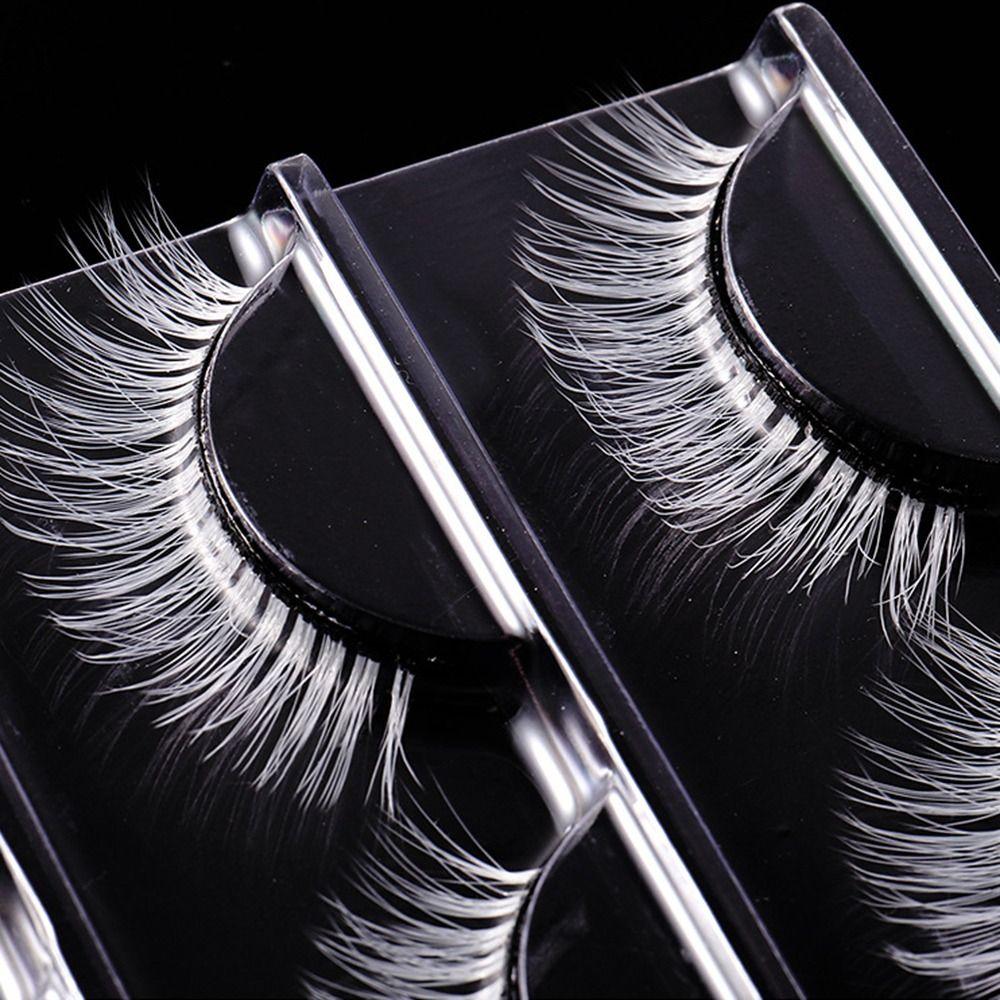 3 Pairs Dramatic Fluffy Faux Mink Eyelashes Natural Cosplay Eyelashes White False Eyelashes Women