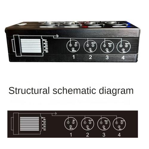 1 Ζεύγος 4 Καναλιών 3-Pin XLR ή 6.3mm Εξομοιωτής Ήχου και Μέσω Καλωδίου Δικτύου, 512 Εξομοιωτής Σήματος Δικτύου Αρσενικός + Θηλυκός