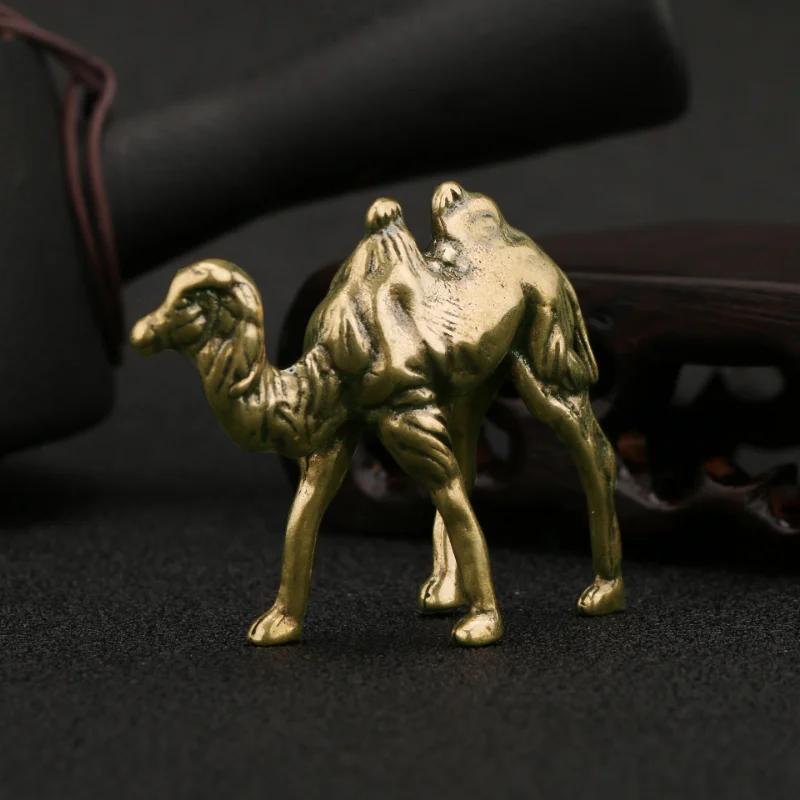 Retro Brass Camel Figurines Miniatures Home Decor Animal Statue Desktop Ornaments Gifts Room Decor Sculpture Copper Toy Gifts