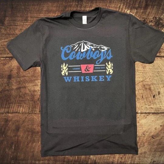 Cowboys and Whiskey Unisex Tee in Black XL