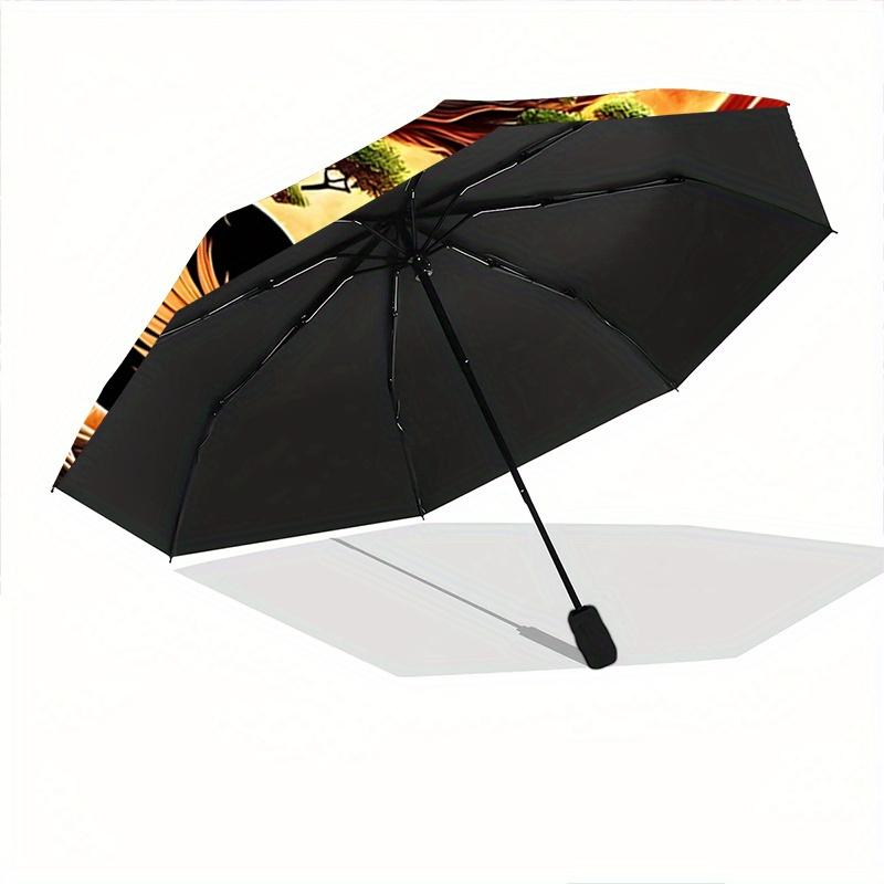 1pc Yin Yang Dragon Phoenix Auto-Open Close Umbrella: Portable Folding Design, 8-Bone Iron Frame, Outdoor, Festival Gift for Fans, Travelers, Dai