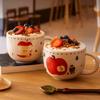 Cartoon Couple Water Cup Ceramic Coffee Mug Crative Fruit Shape Mug Christmas