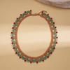 Stainless Steel Glass Bead Round Beaded Lace Necklace Medium Antique Niche Premium Necklace