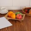 Multipurpose Decorative Iron Tray with Hollow Out Gold Pattern and Rectangular Shape for Fruit and Object Presentation