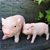 Pig Figurine Set Two Parent Child Pigs Animal Ornament Garden Object Gardening Street Cart Interior Miscellaneous Goods Display Yard Entrance Object.