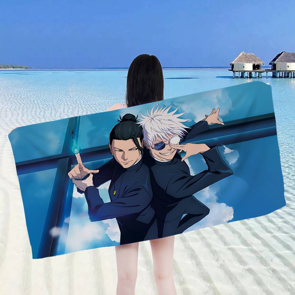 Jujutsu Kaisen Gojo Satoru Mikrofaser Strandtuch Saugfähig Schnelltrocknend Weich Yoga Schwimmen Resort Bergsteigen Handtuch
