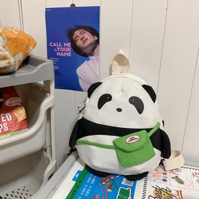 New Tote Bag Cute Panda Bag Cartoon Backpack Literary Style Large Capacity Cute National Style Panda Backpack