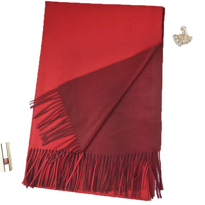 Solid Color Scarf for Women, Winter Double-Sided Two-Tone Fashionable Thick Shawl, Spring and Autumn Imitation Cashmere Casual Trendy Long Neck