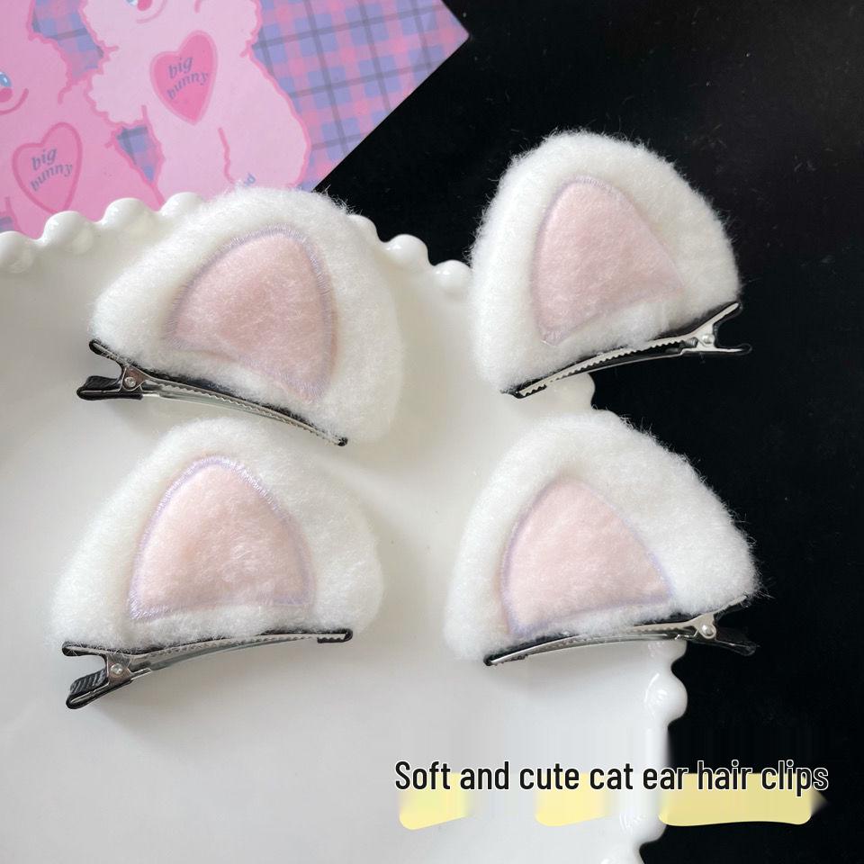 

Cute Plush Cat Ear Hair Clips - Soft & Versatile Duckbill Accessories