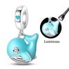 925 Silver Luminous Blue Ocean Series Octopus Starfish Charms Beads For Women Fit Bracelet DIY Jewelry Gifts
