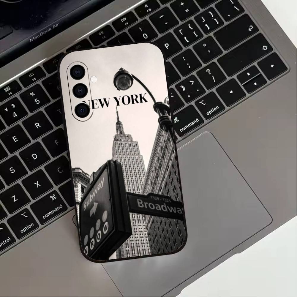 N-New Y-York C-City Photo Phone Case For Samsung Galaxy A73,A72,A71,A70,A53,A52,A51,Soft Silicone Black Cover