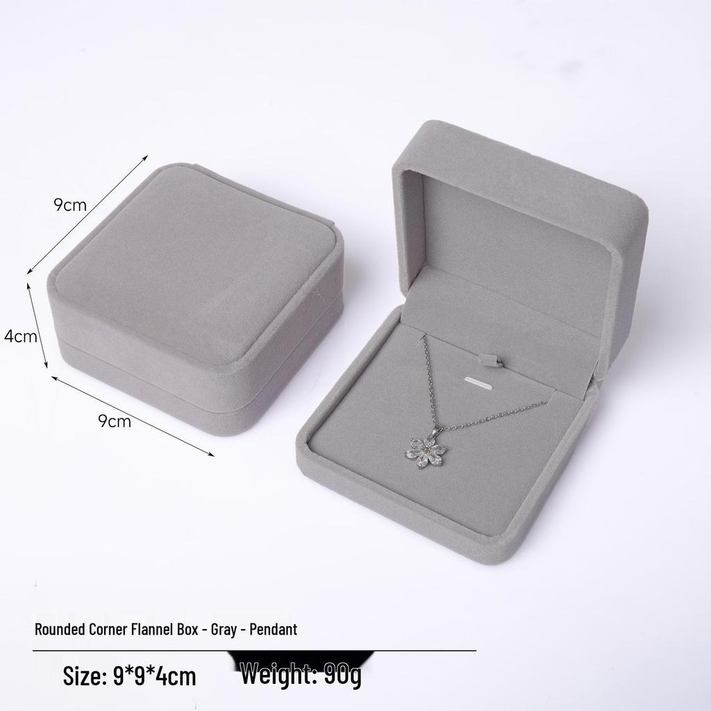 Rounded Corner Plush Jewelry Storage Box for Bracelets, Rings, and Necklaces
