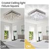 Modern Square Crystal Chandelier LED Small Chandeliers Flush Mount Ceiling Light Fixtures for Bedroom Hallway Foyer 6000K