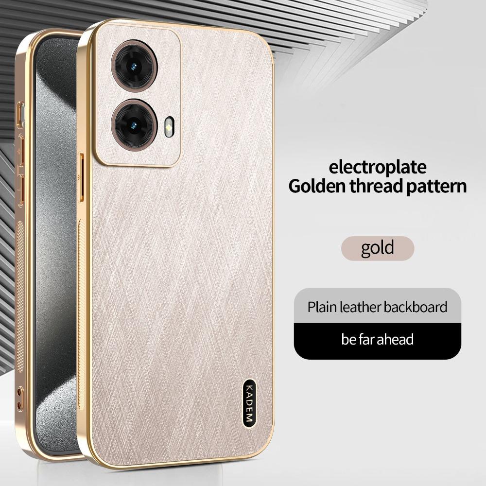 Plating Gold Silk Skin Case for Motorola Moto Edge 60 50 40 Pro Ultra Fusion Neo G Stylus 2023 G86 G45 Leather Shockproof Cover