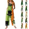 Women's Casual Jumpsuit Sleeveless St. Patrick's Day Printed Cotton Jumpsuit
