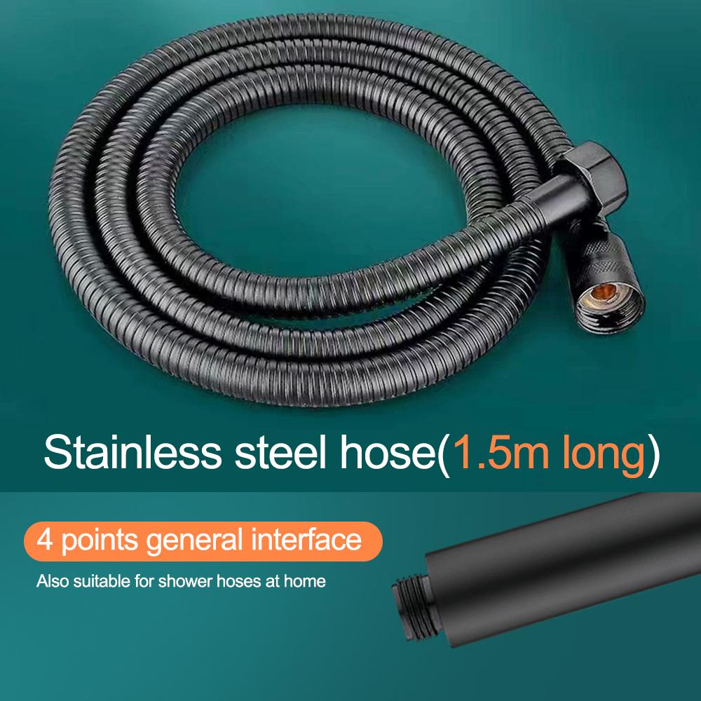 5-speed Ajustable High-pressure Shower Head One-key Stop Water Water-saving Hand-held Shower Head with Hose Bathroom Accessories