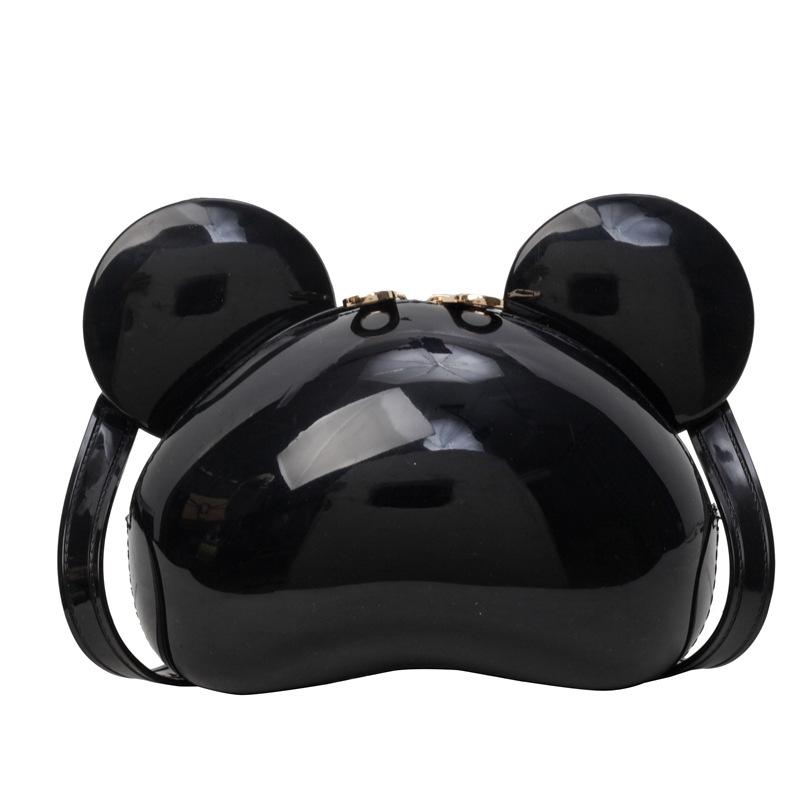 

Personalized small bag 2025 new Japanese cartoon cute girl foreign style little red book one-shoulder shiny small round bag pu чёрный