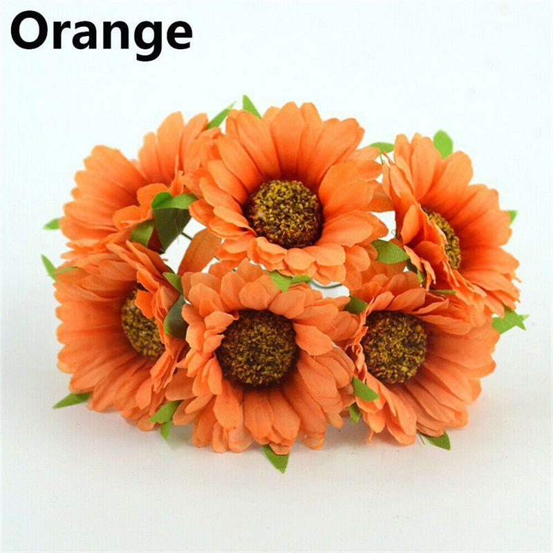 Lifelike 6pcs Artificial Gerbera Daisy Fake Silk Flower For Elegant Wedding Decor