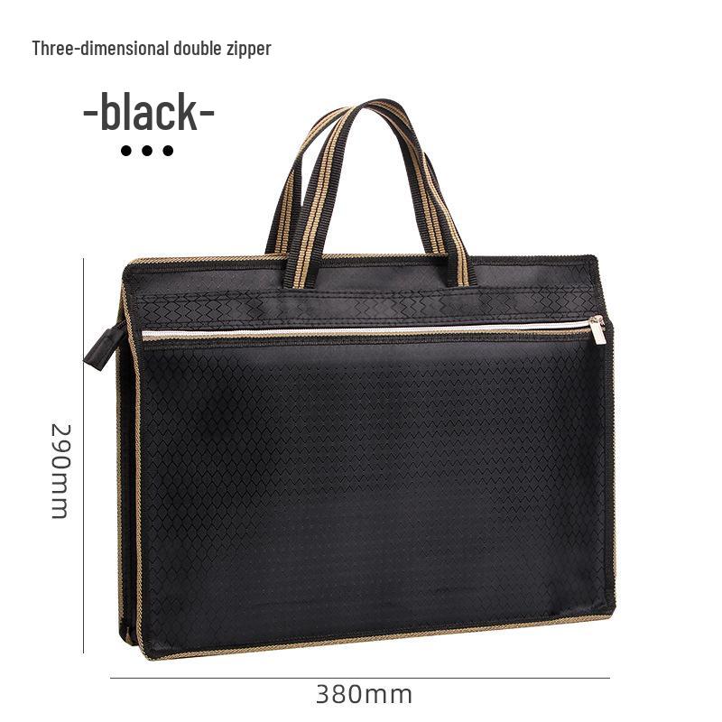 A4 Business-Dokumenten- und Laptoptasche mit Logo - Aktentasche mit doppelter Reißverschluss-Aufbewahrung
