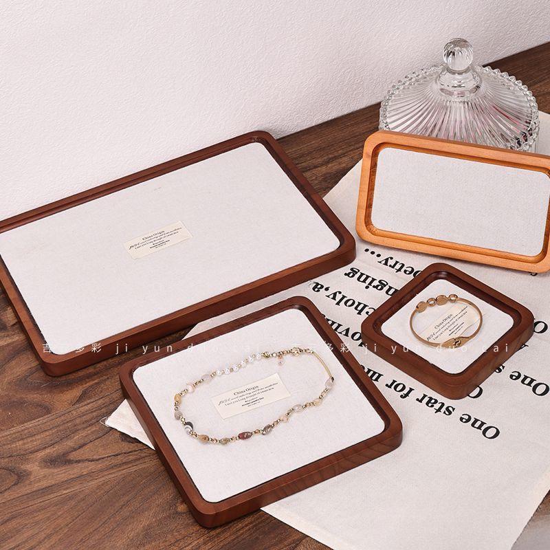 Luxury Solid Wood Jewelry Display Tray for Rings, Bracelets, and Necklaces