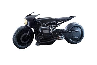 Movie Masterpiece THE BATMAN Batcycle 16 Skala Køretøj Sort