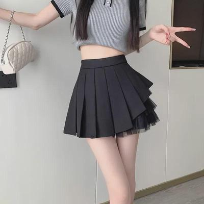 Women's White Pleated Mini Skirt, Ballet-Style High Waist A-Line Tutu Skirt