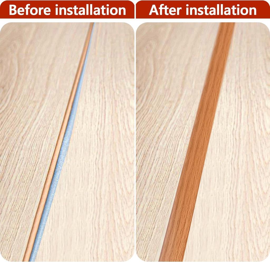 1PC 1mx3.5cm Self Adhesive Wood Grain PVC Strip Easy Install Floor Transition Sealing for Home Decoration Edge Trim Strip Home A