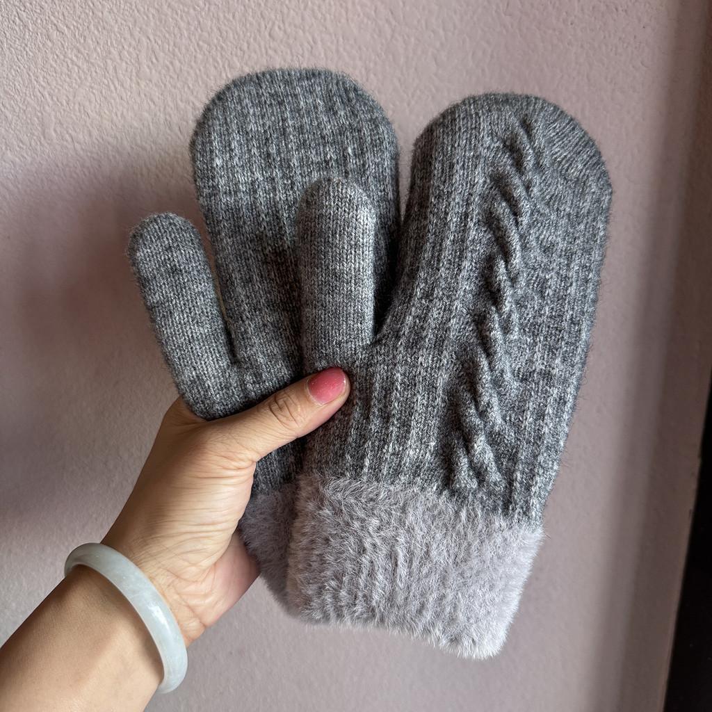 

Unisex Alpaca Wool Knit Winter Gloves With Fleece Lining For Commuting And Outdoor Activities сірий колір