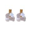 Yang Mi Inspired Green Floral Acrylic Earrings - French Retro Style