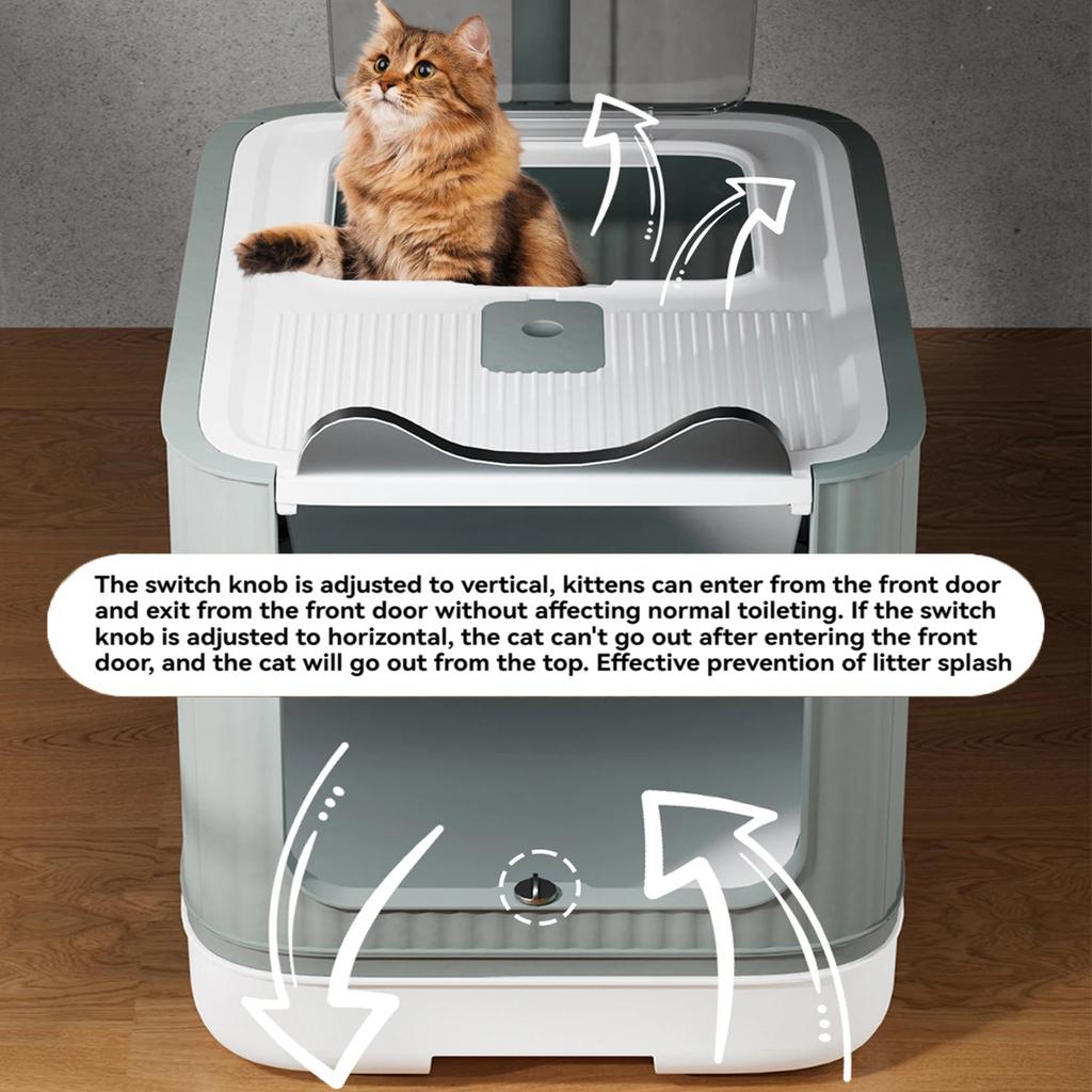 Lettiera Completamente Chiusa con Controllo Porta Entrata/Uscita Disinfettante e Deodorante Per Gatto Animale Domestico Lettiera per Gatti Vaschette per Gatti Prodotti per Animali Domestici