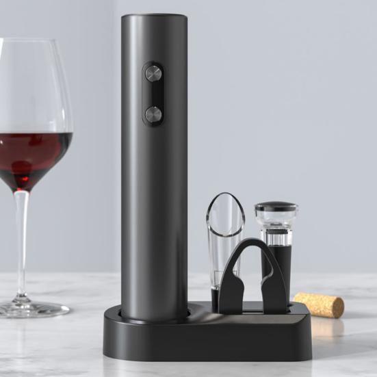 Electric Wine Opener Automatic Corkscrew Rechargeable Wine Dispenser Foil Cutter Vacuum Stopper Efficient Bottle Opener Tool for Kitchen Parties