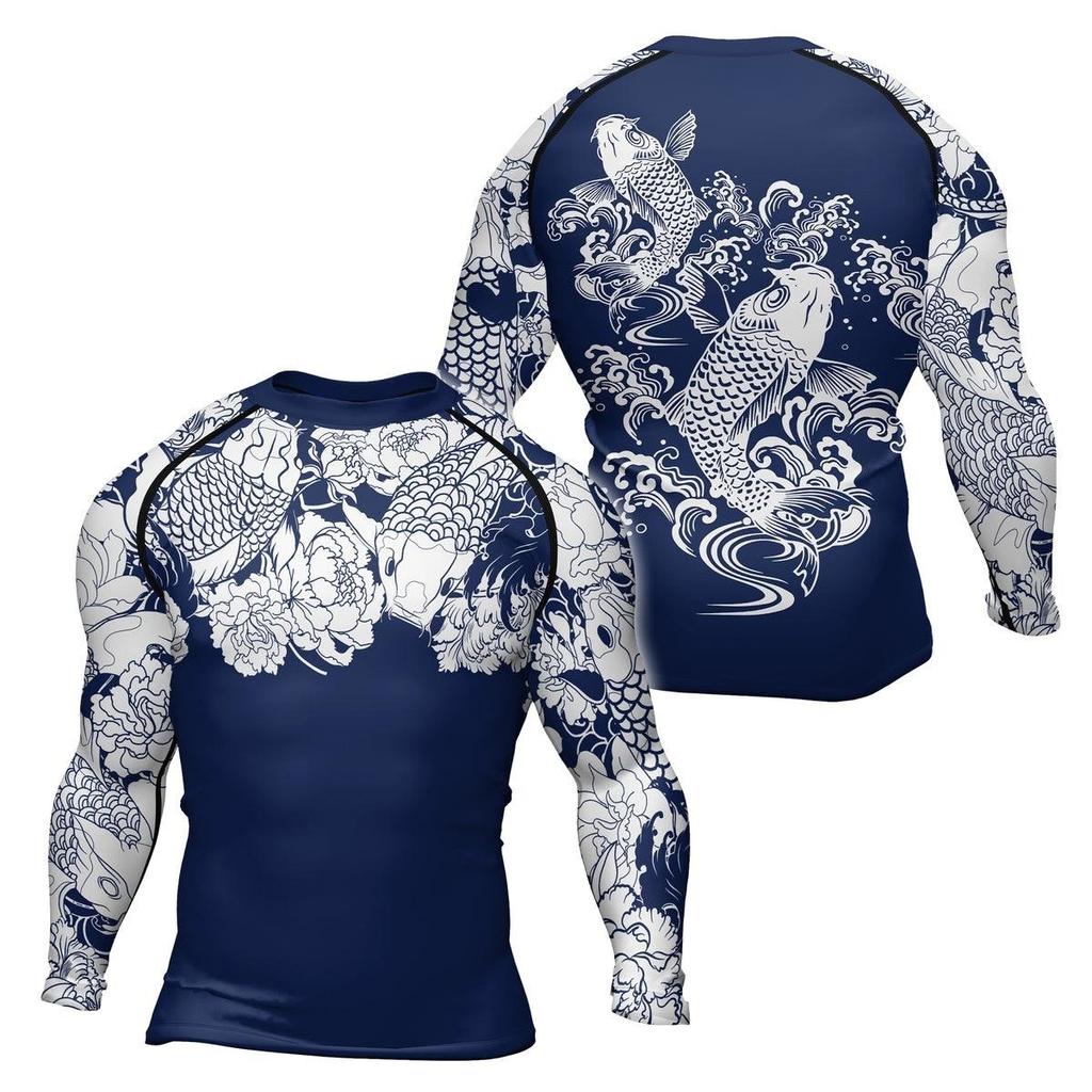 2026 New 3D Printed Quick-Drying Breathable Sports Fitness Clothing Men's Long-Sleeved T-Shirt Boxing/Judo Training Suit Y2k Top