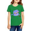 Fashionable Round Neck Short Sleeve Work Clothes Printed Tops For KID Summer Tops
