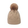 Autumn and winter new trend versatile hairball wool hat braid line plaid knitted hat women's wholesale