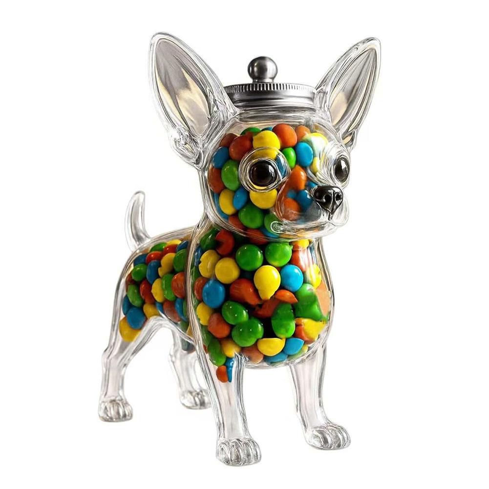 Cute Transparent Dog Shape Glass Sealed Food Storage Container Multifunction Kitchen Proof-moisture Storage Jar With Lid