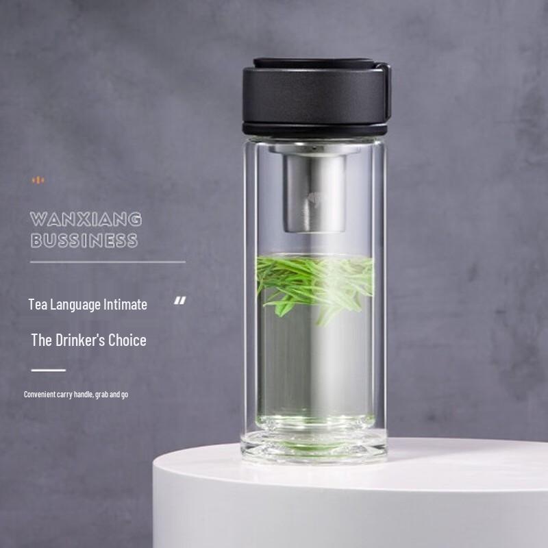 Vanshe Double-Wall Glass Tea Tumbler