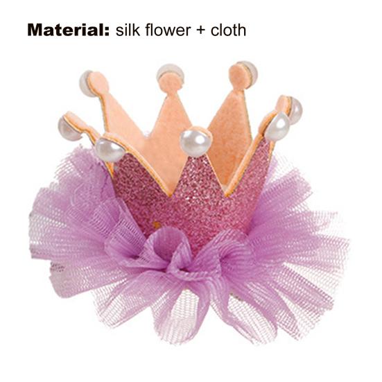 Pet Crown Decor Delicate Anti-fall Pet Headgear Princess Dog Hairpin for Decor