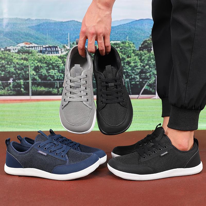 Herren Weite Barfußschuhe Mode Outdoor Laufschuhe Minimalistisch Groß Trendig Mesh Freizeit Wanderschuhe