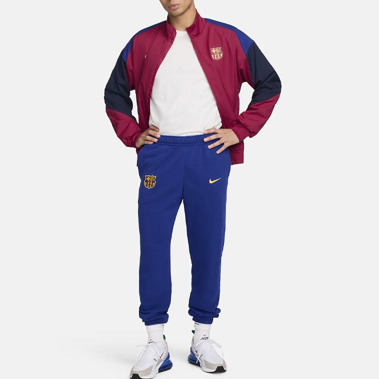 Nike FC Barcelona Strike Logo Retro Sportovní Stojáček Barevný Blok Ležérní Bunda Pánská Bunda Vznešená Červená FJ5427-620