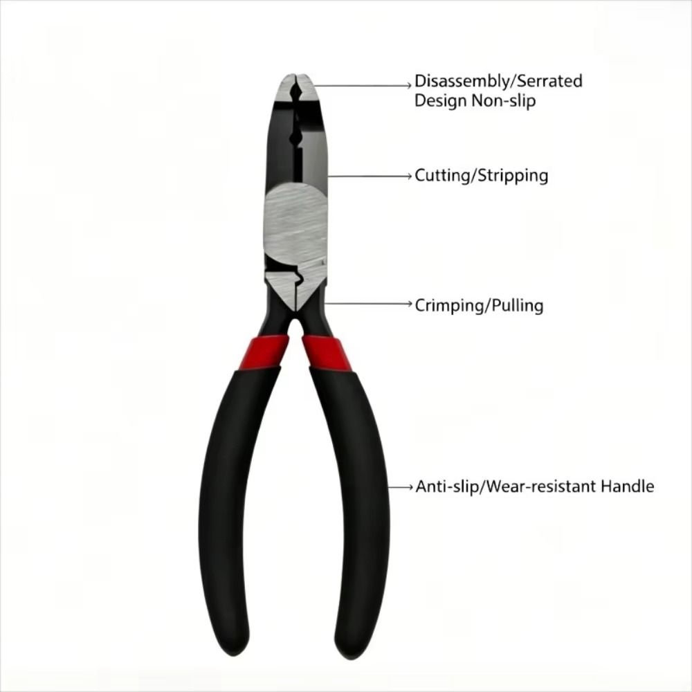 Glue Coated Handle Screw Extractor Pliers Non-Slip Jaws Combination Pliers Home Electrical Repair