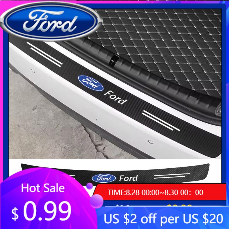 Neuer 2026 Autoaufkleber 1 Stück Auto Kohlefaser Hinterer Stoßfänger Kofferraumschutz Aufkleber für Ford Focus Mondeo Kuga Fiesta MK7 Escort Ex