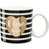 Mug - NOUVELLES IMAGES - I Love You - Porcelaine - Céramique - Grès - Blanc - 350 Ml - Cylindrique