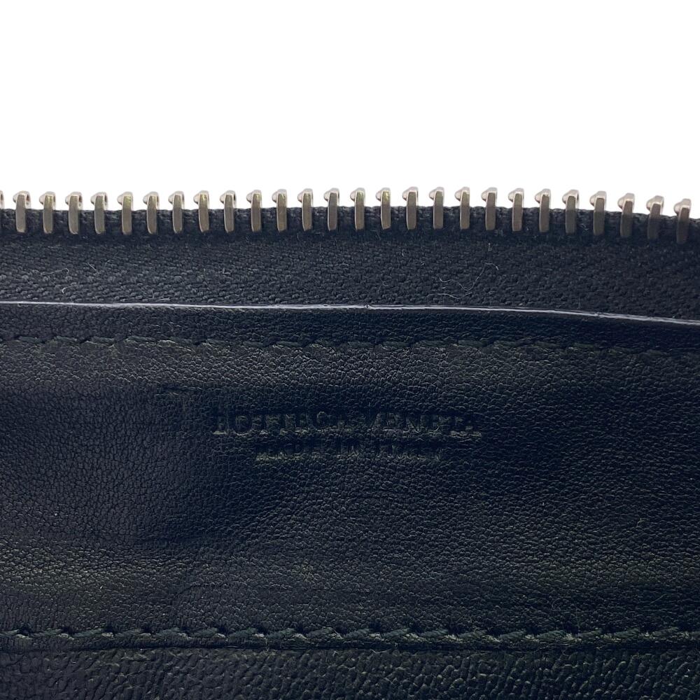 BOTTEGAVENETA Zip Around INTRECCIATO leather Purse black leather mens Used