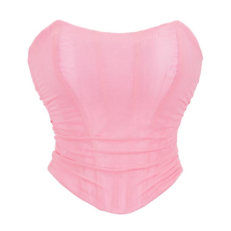 Black Mesh Breathable Elastic Tube Top - Sexy Chest Support