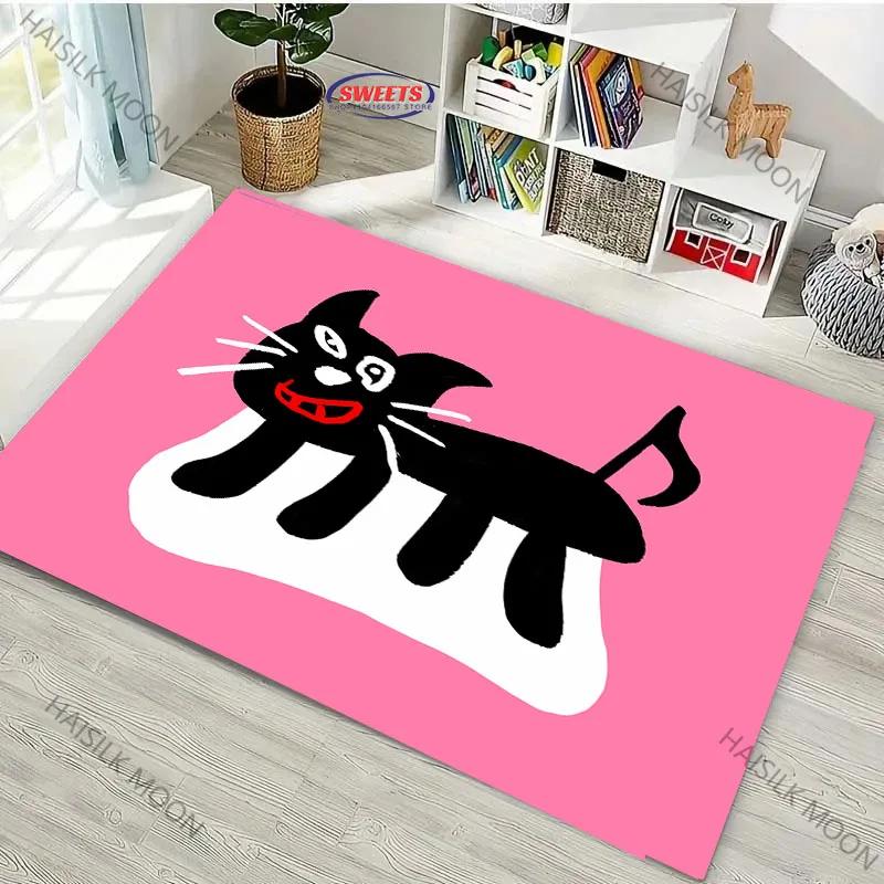 

Abstract Style Cat Pattern Washable Carpet, Children s Room Large Area home Decor Non-slip Floor Mat Home Rug Luxury Gift 40x60cm