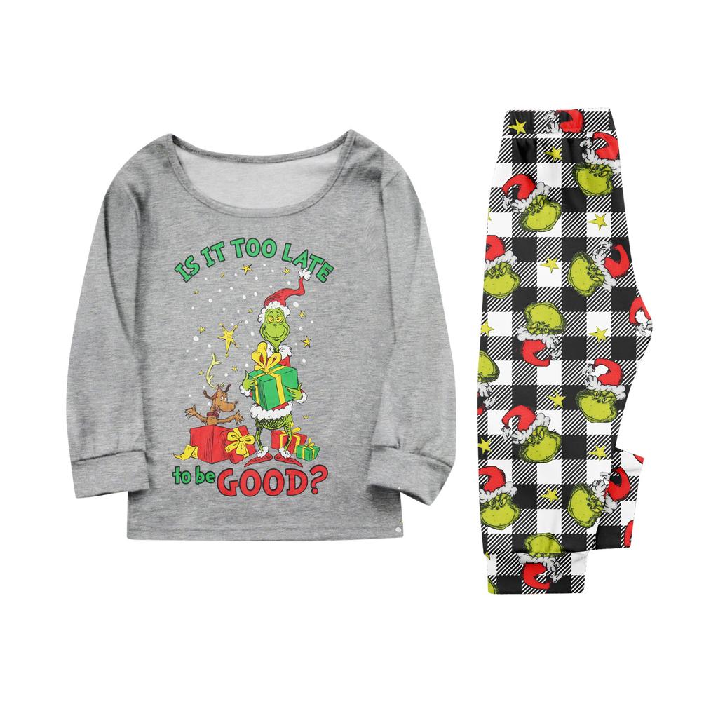 Zestaw piżamowy dla rodziny z nadrukiem świątecznym, ubrania domowe, zestaw rodzinny z długim rękawem, topem i spodniami