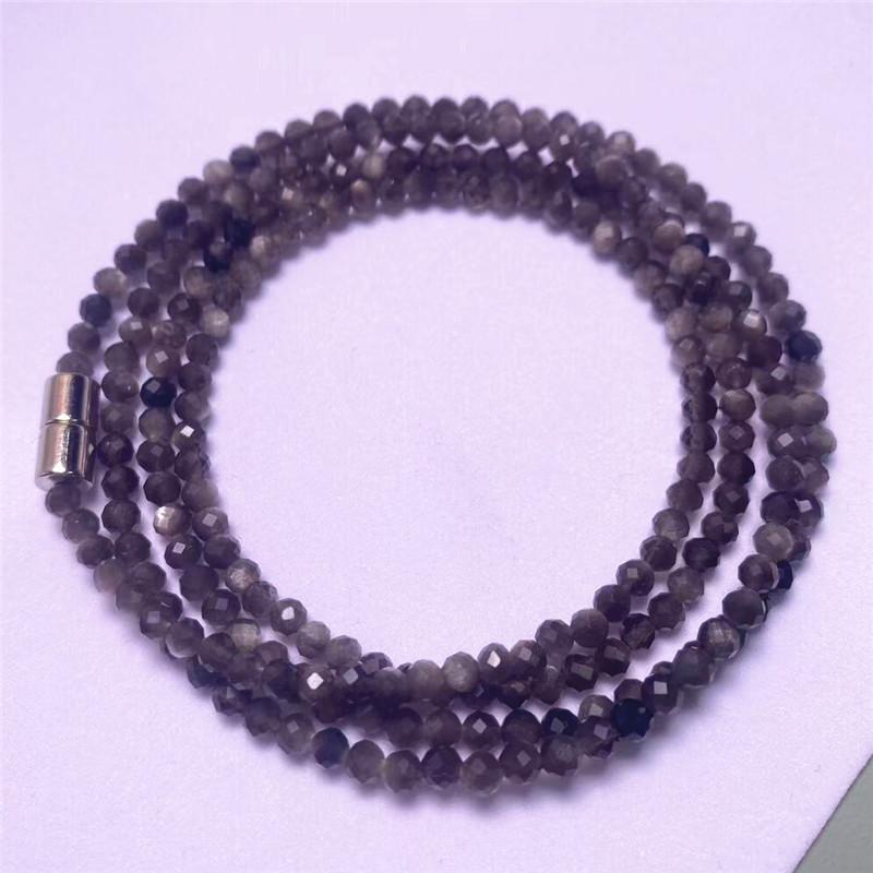 Natural Powder Tourmaline Garnet Cut Multi-Circle Bracelet Olivine Gray-Blue Moonlight Necklace Multi-Purpose Long Chain